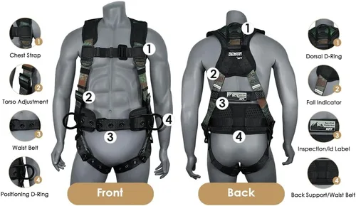Miniatura 3 de AFP Demon Fall Protection Comfortable Safety Harness (OSHA/ANSI PPE)