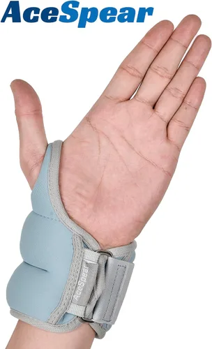 Miniatura 6 de AceSpear - Pesas de muñeca con cierre de bucle para pulgar para hombres y mujeres, 1 libra * 2, 2 libras * 2, 3 libras * 2, pesas de tobillo, Azul