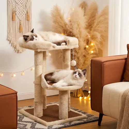 Miniatura 10 de Torre de árbol para gatos de varios niveles de 73 pulgadas para gatos grandes con postes rascadores, condominios, percha, hamacas y juguetes