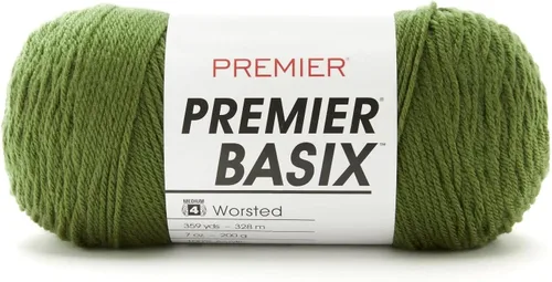 Miniatura 24 de Premier Yarns Basix, hilo de estambre sólido, hecho de acrílico, hilo ideal para ganchillo y tejer, Pecan, 359 yardas 1115-35 Pecan