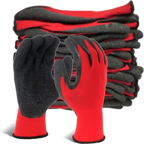 Miniatura 16 de Evridwear Guantes de trabajo de seguridad con recubrimiento de goma de látex arrugado aplicado a mano para hombres y mujeres, uso general múltiple