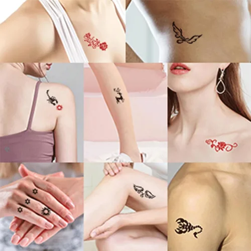 Miniatura 5 de Kit de plantillas de tatuaje de henna reutilizables para hombres y mujeres, más de 423 plantillas de tatuaje, plantilla de tatuaje con aerógrafo