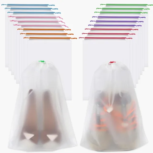 Miniatura 9 de Paquete de 18 bolsas de zapatos para viajes, 11.8 x 15.7 pulgadas, bolsas de viaje para zapatos para empacar, bolsa de viaje para zapatos, bolsas