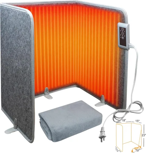 Calentador de piernas plegable con manta suave, calentador de rodilla para patas debajo del escritorio, 235 W, calentador de espacio personal