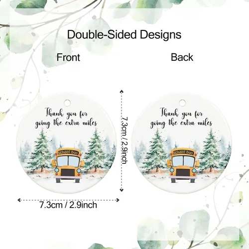 Miniatura 2 de Adornos de autobús escolar, regalos de conductor de autobús para hombres, mujeres, 2.9 pulgadas, cerámica de agradecimiento, regalo para decoración
