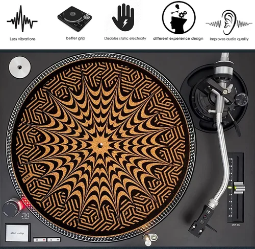 Miniatura 7 de Alfombrilla de corcho prémium para tocadiscos de corcho [0.157 in de grosor] para un mejor soporte de sonido en el tocadiscos de vinilo LP - Tapete