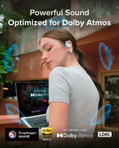 Miniatura 2 de Cleer ARC 3 Auriculares de Oído Abierto - Dolby Audio, Snapdragon Sound True Wireless Earbuds, Batería de 50Hr, Bluetooth 5.4, IPX 7, Multi-Punto
