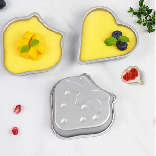 Miniatura 4 de Cabilock Molde de mini pastel en forma de fresa, sartén antiadherente para pudín, jalea y tartas de huevo, molde de postre en forma de fruta pequeña