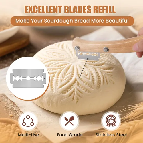 Miniatura 5 de CUNSENR Recambio de Cuchillas para Greñadora de Pan – Cuchillas de Acero Inoxidable para Arte Perfecto en el Pan, Adecuadas para Rebanar y Hacer