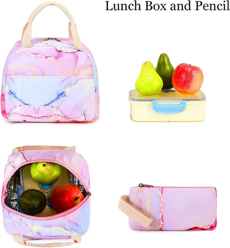 Miniatura 63 de LOIDOU Mochila para adolescentes y niñas, mochila escolar con lonchera y estuche para lápices, juego de bolsas escolares 3 en 1