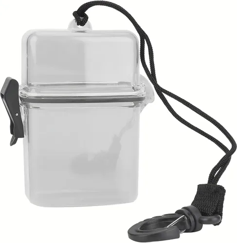 Caja seca flotante impermeable para kayak, estuche hermético transparente con gancho de mosquetón, caja seca pequeña para llaves y artículos
