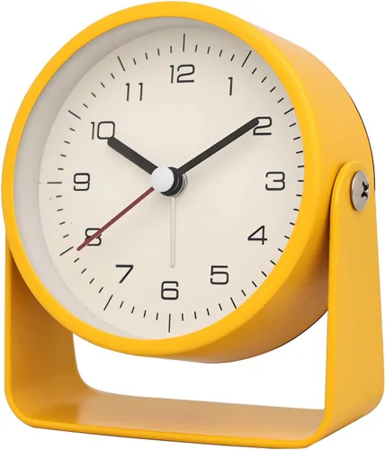 Miniatura 8 de Maxspace Reloj despertador clásico vintage, reloj despertador analógico retro de 3.5 pulgadas, cuarzo silencioso sin tictac con luz nocturna, reloj