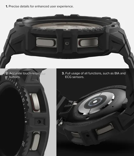 Miniatura 6 de Ringke Fusion-X Guard [Correa de reloj + funda] Compatible con Samsung Galaxy Watch 5 Pro Correa con funda (2022) a prueba de golpes con correa Negro