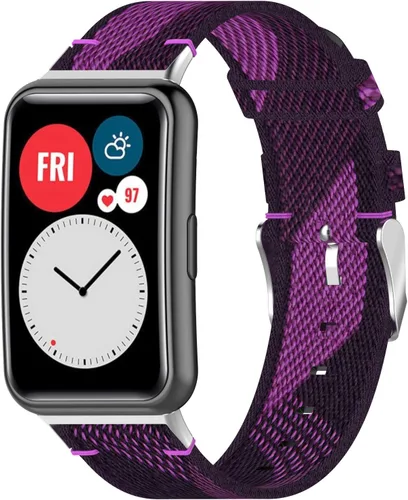 Miniatura 9 de Pulsera de nailon compatible con Huawei Watch Fit, Watch Fit New, Watch Fit New Edición Especial B39, correa de repuesto de silicona suave