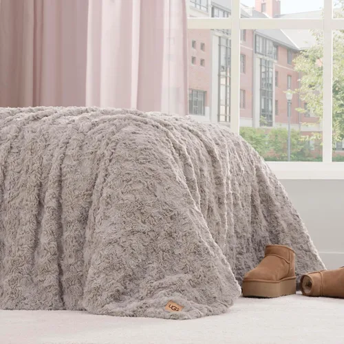 Miniatura 7 de UGG Adalee - Manta de piel sintética tamaño individual, cálida y acogedora, manta extra grande para sofá, ropa de cama lavable para cama individual