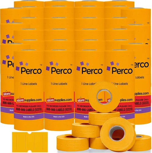 Miniatura 12 de Etiquetas azules Perco de 1 línea - 8 rollos, 1 funda, 8,000 etiquetas en blanco para pistolas de precio y fecha de 1 línea Perco - Fabricadas