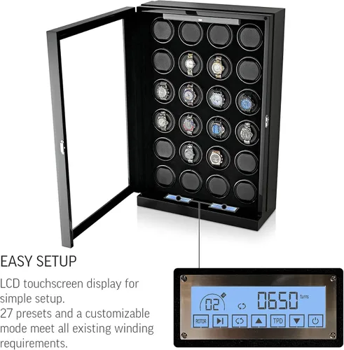 Miniatura 2 de 24 bobinadores de reloj con acabado de alto brillo y retroiluminación LED.