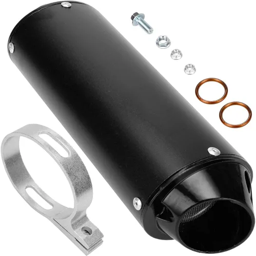 FVRITO Silenciador de escape de 28 mm 1.1 pulg. y abrazadera con junta para 50 cc 110 125 cc Coolster Sport-B Taotao Chinese Dirt Pit Bike Venom ATV