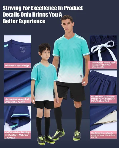 Miniatura 2 de Camiseta de fútbol personalizada con corto, adultos, niños, número de nombre personalizado, traje de equipo, uniforme de fútbol personalizado