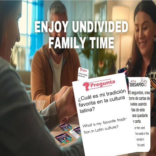 Miniatura 5 de Juegos familiares español-inglés para fiestas Tarjetas de conversación bilingües Divertidos juegos de mesa para fiestas y entretenimiento