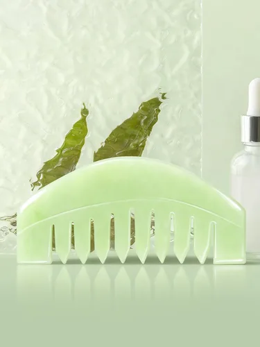 Miniatura 4 de airogym 2 peines de masaje de jade natural, peine de cuero cabelludo raspado Guasha, herramientas de masaje de cabeza multifuncionales, masajeador