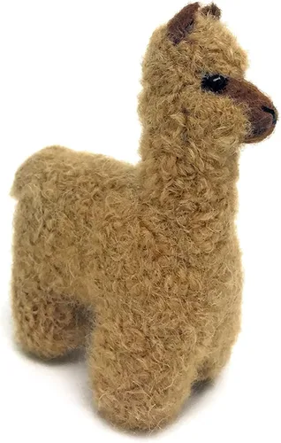 Miniatura 10 de Inca Fashions - Figura y adorno de alpaca realista de fieltro, hecho a mano con hilo 100% de lana de alpaca (marrón oscuro)