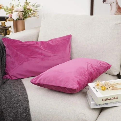 Miniatura 3 de YOUR SMILE Paquete de 2 fundas de almohada cuadradas de terciopelo de color puro, fundas de almohada decorativas, fundas de cojín suaves y sólidas