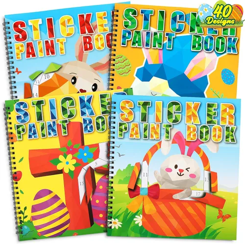 Miniatura 11 de 90shine 4 piezas de manualidades navideñas para niños de 4 a 8 años Libros de pintura adhesiva - Incluye diseños de Papá Noel, muñeco de nieve