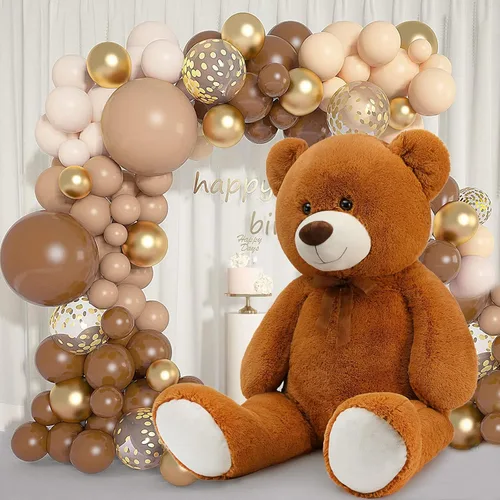 Miniatura 3 de Toys Studio Oso de peluche grande de 51 pulgadas, lindo animal de peluche gigante, juguete de peluche suave para novias y niños, para cumpleaños