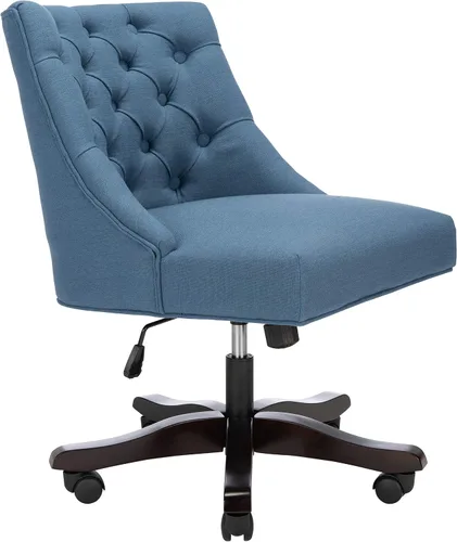 Miniatura 11 de Safavieh Mercer Collection Soho - Silla de escritorio giratoria de lino color crema claro