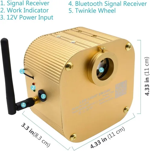 Miniatura 6 de Luces parpadeantes de fibra óptica RGBW sincronización de música 16 W Bluetooth APP Control Star Kit de luz de techo para el hogar