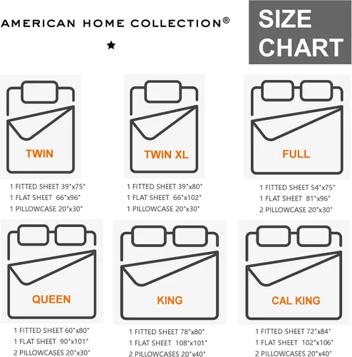 Miniatura 9 de American Home Collection Juego de sábanas tamaño King, bolsillo profundo de 16 pulgadas, sábanas de microfibra ultra suave, transpirables, Gris
