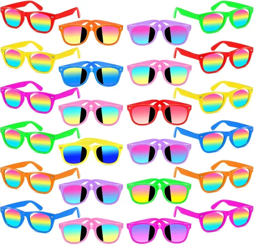 Miniatura 9 de INNOCHEER Gafas de sol de fiesta para niños con protección UV400, gafas de sol de neón para niños y niñas, gran regalo para recuerdos de fiesta