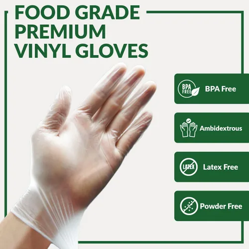 Miniatura 2 de GORILLA SUPPLY Disposable Heavy Duty Vinyl Gloves Latex & Powder Free, BPA Free Food Safe, 100, 300, 1000, S, M, L, XL