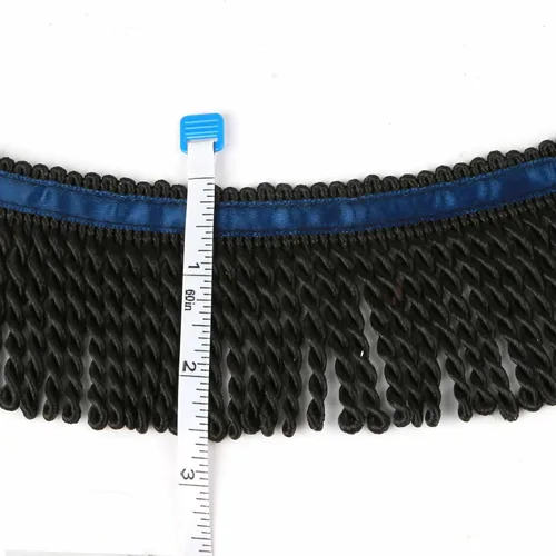 Miniatura 2 de 5 yardas de largo, 2.5 pulgadas de ancho, adornos de flecos y adornos de tela, decoración de bricolaje para cortina, sofá y ropa (negro)
