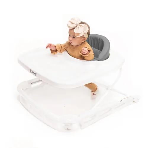 Andadera Joovy Spoon con centro de actividades para bebé con tres alturas ajustables, bandeja extra grande y capacidad de peso de 13.6 kg - Carbón