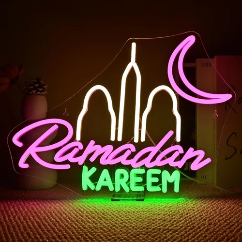 Miniatura 10 de Letrero de Neón Bienvenido a la Jungla en Rosa, Luz de Neón LED para Decoración de Pared, Letrero USB de Letras Iluminadas para Dormitorio