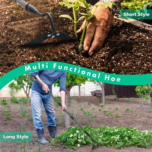 Miniatura 5 de Azada de jardín para deshierbe, azada de deshierbe resistente para eliminación rápida de malezas y césped, aflojamiento del suelo, excavación