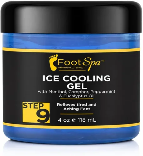 Gel refrescante tópico | Tratamiento profesional de crioterapia para pies y piernas con complejo refrescante de acción cuádruple para alivio