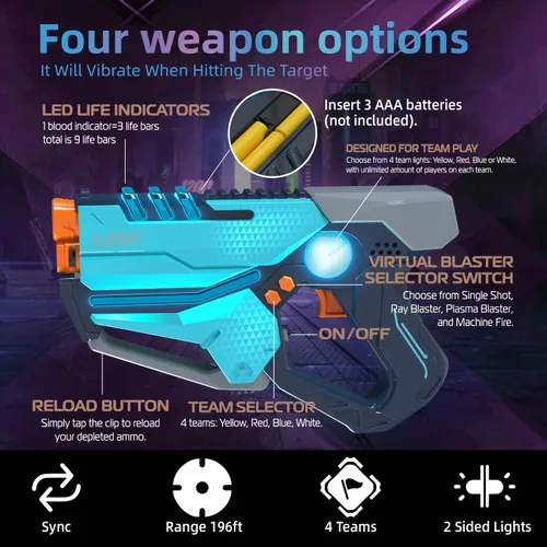 Miniatura 2 de Conjunto de Laser Tag de 2, Juego de Laser Tag con Chalecos de Pantalla de Puntuación LED para Niños, Adolescentes y Adultos, Juguetes de Regalo