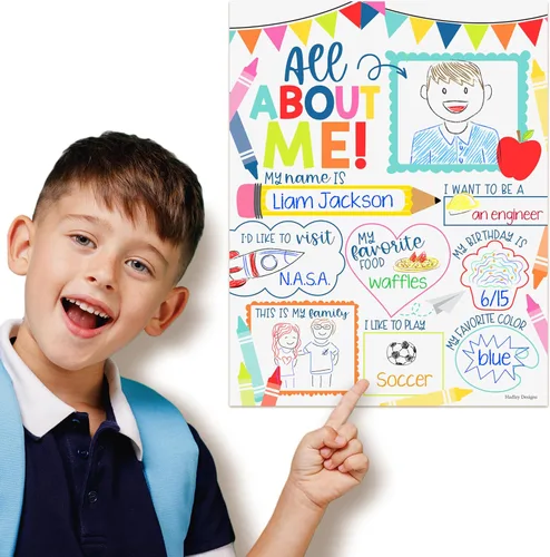 Miniatura 19 de Hadley Designs Póster All About Me para el aula, póster de 20 estrellas, artículos escolares de 100 días de escuela, póster de estrella