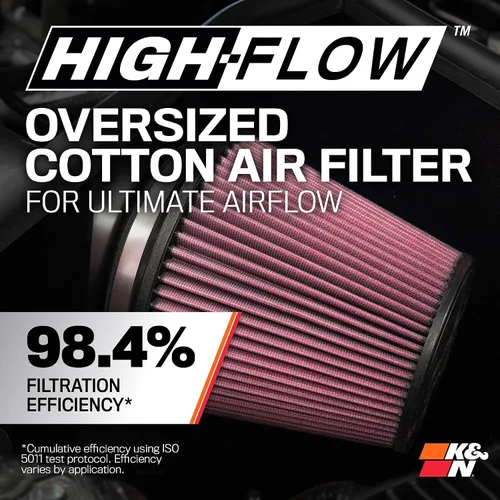 Miniatura 4 de K&N Sistema de admisión de aire frío: filtro de aire de alto flujo, aumenta el rendimiento y remolque: compatible con Ford 2021-2024: Bronco, 63-2619