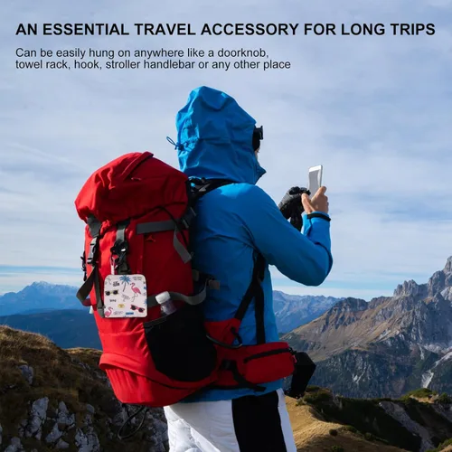 Miniatura 6 de Paquete de 2 bolsas de lavandería de viaje con asa y cordón, bolsas plegables expandibles para ropa sucia con gancho y cremallera, 23 x 20 pulgadas