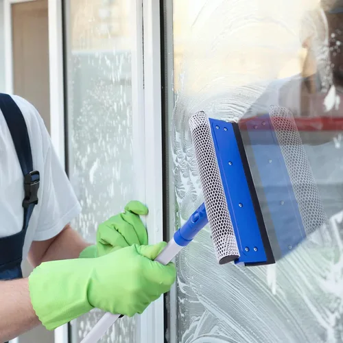 Miniatura 7 de Herramienta de limpieza de ventanas para el hogar con poste de extensión de 20 a 30 pulgadas, escobilla para limpieza del parabrisas del automóvil