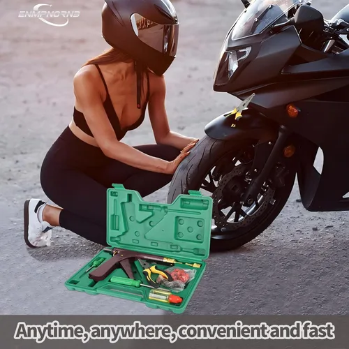 Miniatura 7 de Kit de reparación de motocicleta Enmpnornb con tapón de seta - arregla un plano con tapones de neumáticos, kit de parches de neumáticos y kit