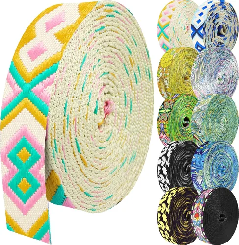 Miniatura 68 de 1.5 pulgadas Correa de nailon con patrón, correas de cinturón de nailon, correas para bolso, correas para mochila, cinturón de nailon