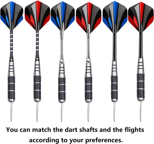 Miniatura 5 de WINSDART Steel Tip Darts 12 Pack Set with Nonslip Iron Barrel Aluminum Dart Shafts and Flights Darts Sharpener an Gift Box DARTS-B