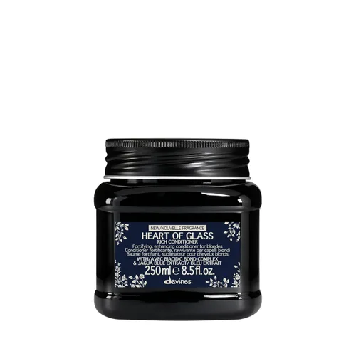 Davines Heart of Glass Rich Conditioner, Fortifying Treatment for Blonde & Silver Hair - Biacidic Bond Complex Repairs, Brightens & Nourishes with