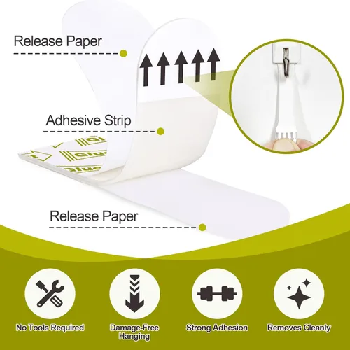 Miniatura 2 de 24 tiras adhesivas XL, cinta adhesiva para paredes extraíbles, tiras adhesivas de pared resistentes, cintas adhesivas de pared, cintas adhesivas