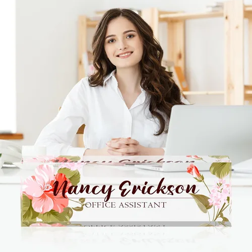 Miniatura 2 de Placa de nombre de escritorio personalizada, placas de identificación acrílicas personalizadas para escritorio, accesorio de oficina para mujeres